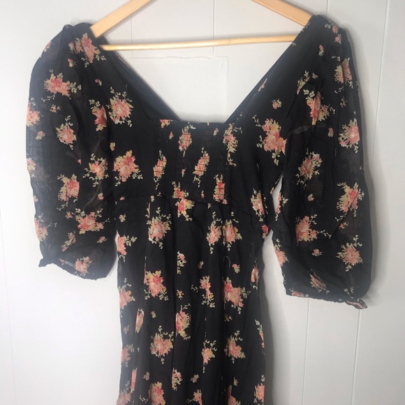 Free People | Sea Glass Floral Midi Dress New 8 - Picture 7 of 8